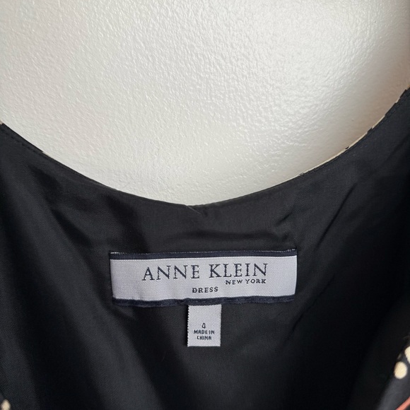 Vintage Anne Klein Silk Sleeveless Embroidered Sheath Dress - Picture 5 of 7